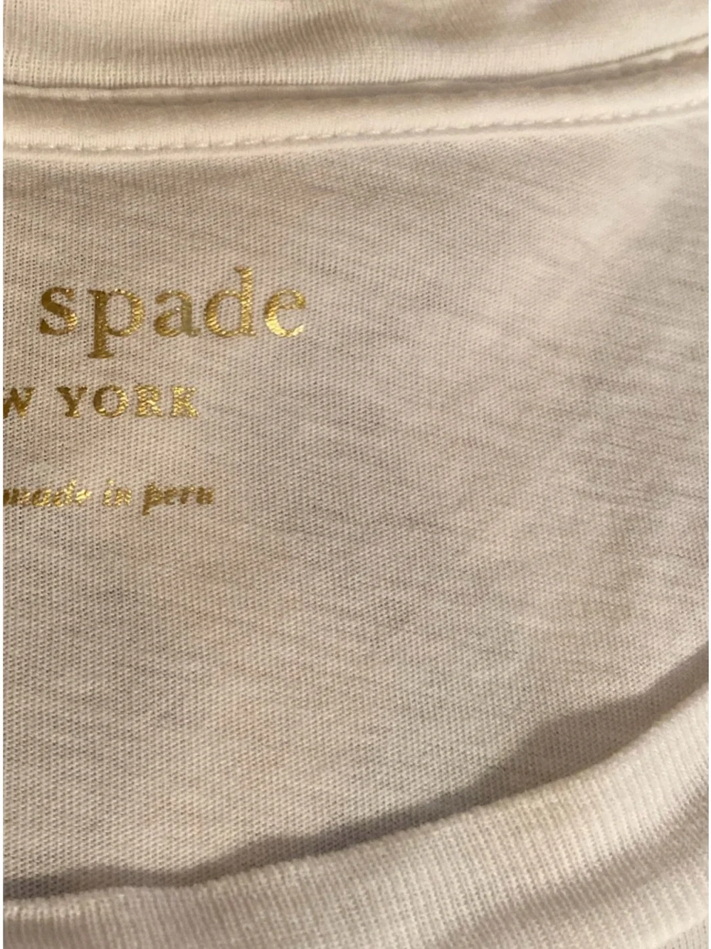 KATE SPADE Wom L Ladybug Patch Logo Crew-Neck T-Shirt Top